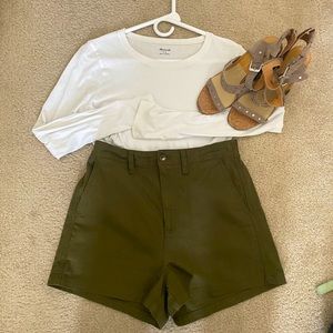 NEW Olive green Madewell shorts